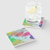 Kunstenaars met meerkleurige Waterverf verf palet Stenen Onderzetter (Zijkant)
