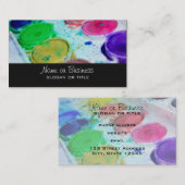 Kunstenaars met meerkleurige Waterverf verf palet Visitekaartje (Voorkant / Achterkant)