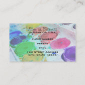 Kunstenaars met meerkleurige Waterverf verf palet Visitekaartje (Achterkant)