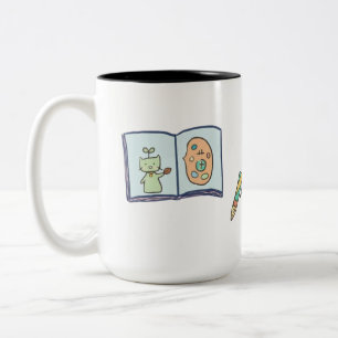 Kunstenaars Reis Mooie Schetsboek Kunst Tweekleurige Koffiemok