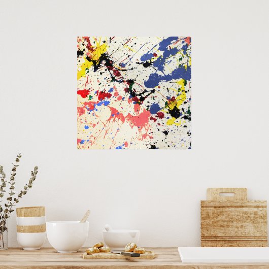 Kunstenaars Spatten Verf Achtergrond Poster (Keuken)