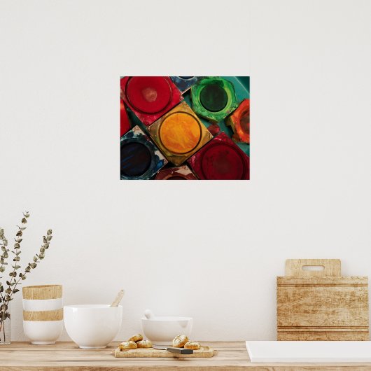 Kunstenaars Waterverf Verf Vakje Palet Poster (Keuken)