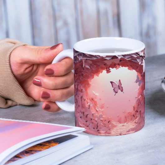 Kunstenaarschap in je hand: de 3D Butterfly Coffee Tweekleurige Koffiemok