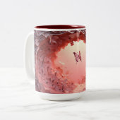 Kunstenaarschap in je hand: de 3D Butterfly Coffee Tweekleurige Koffiemok (Voorkant links)