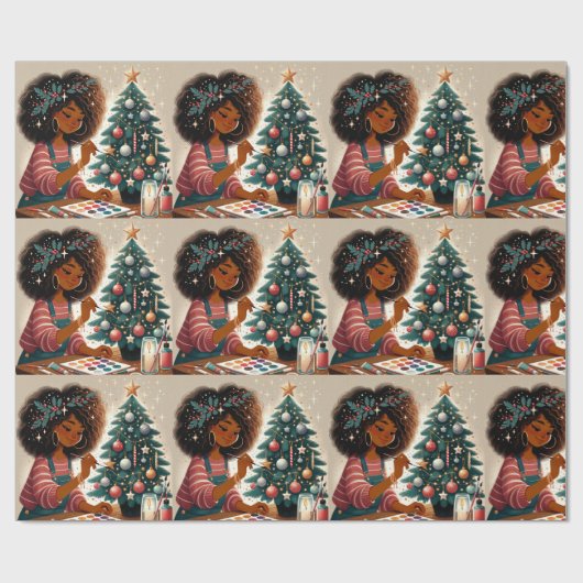 Kunstenaarschap Kerst-Kerstmis Verpakking papier (Vlak)