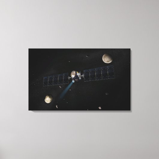 Kunstenaarsconcept van het Dawn spacecraft in orbi Canvas Afdruk (Voorkant)