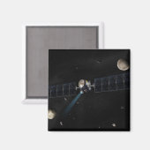 Kunstenaarsconcept van het Dawn spacecraft in orbi Magneet (Voorkant / Achterkant)