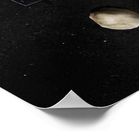 Kunstenaarsconcept van het Dawn spacecraft in orbi Poster (Hoek)