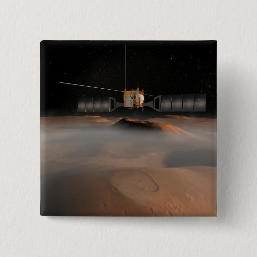 Kunstenaarsconcept van het Mars Express-ruimtevaar Vierkante Button 5,1 Cm (Voorkant)