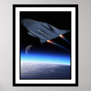 Kunstenaarsconcept van hypersonisch cruisevoertuig poster