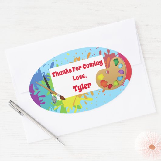 Kunstenaarsfeest Dank u Sticker (Envelop)