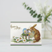  kunstenaarshaas die een eicel schildert briefkaart (Staand voorkant)