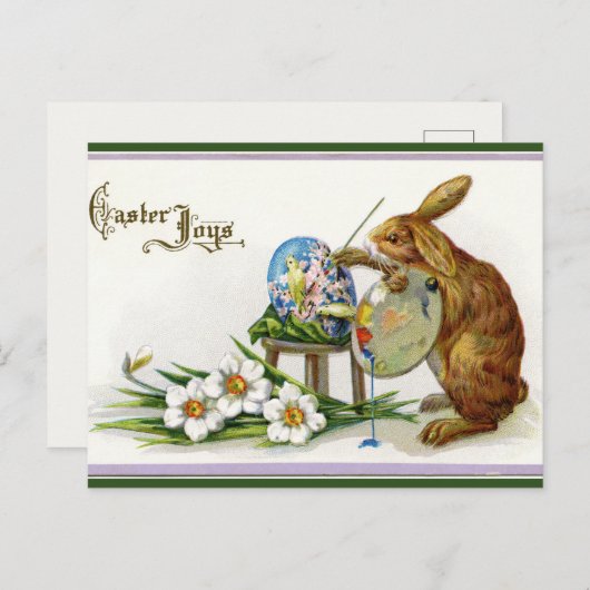  kunstenaarshaas die een eicel schildert briefkaart (Voorkant / Achterkant)