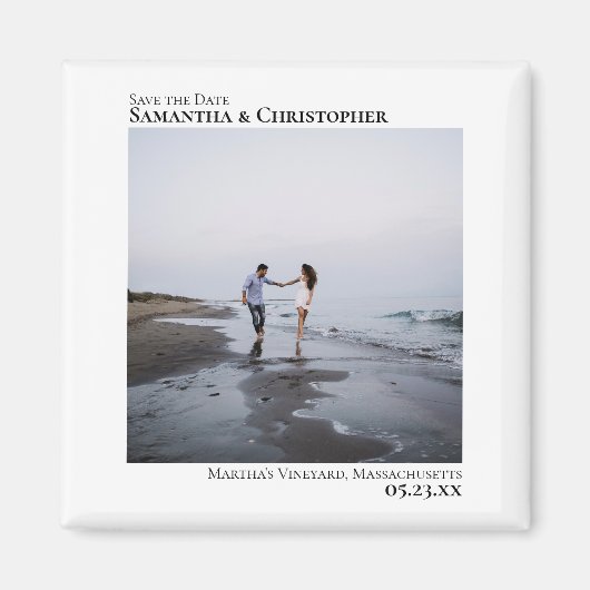 Kunstenaarsminimalistische moderne bruiloft Bewaar Magneet (Voorkant)