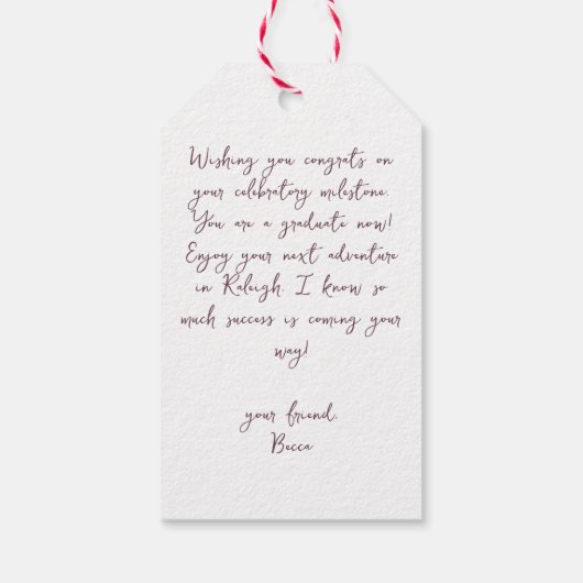 Kunstenaarsmonogram Afstuderen Cadeaulabel (Achterkant)