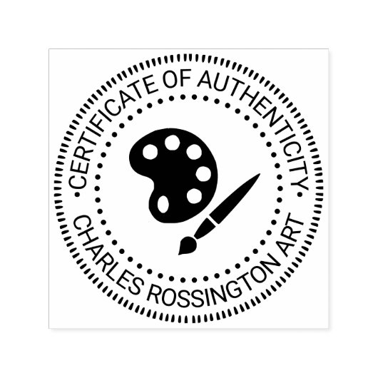 Kunstenaarspalet Certificaat van Echtheid #3 Zelfinktende Stempel (Design)