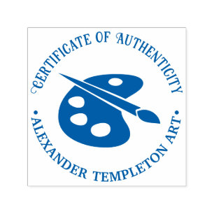 Kunstenaarspalet Certificaat van Echtheid Zelfinktende Stempel