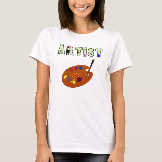 Kunstenaarspalet Lange Mouwen Dames Shirt (Voorkant)