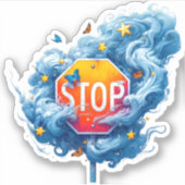 Kunstenaarstopteken Sticker (Voorkant)