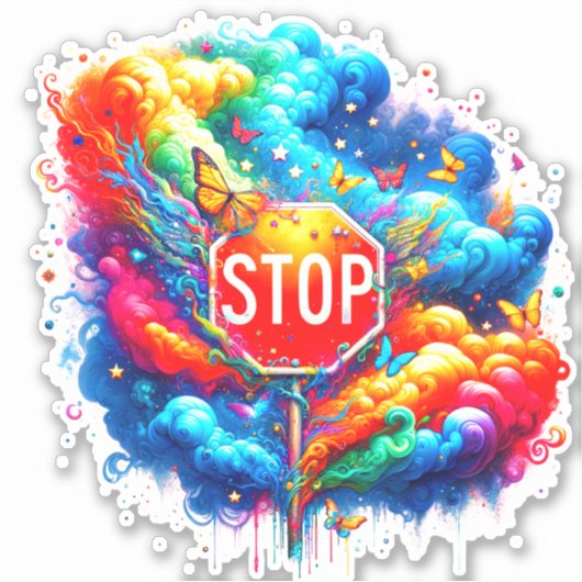 Kunstenaarstopteken Sticker (Voorkant)