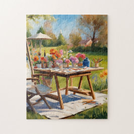 Kunstenaartafel Buiten Tuin Scene Kunstmaterialen Legpuzzel