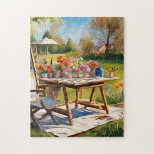 Kunstenaartafel Buiten Tuin Scene Kunstmaterialen Legpuzzel