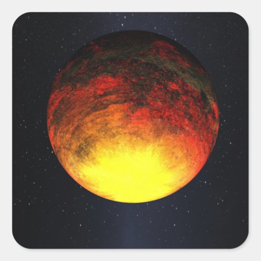 Kunstenbegrip van Kepler-10b Vierkante Sticker (Voorkant)