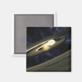 Kunstenconcept met een klomp materiaal magneet (Voorkant / Achterkant)