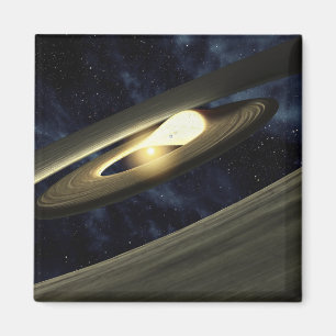 Kunstenconcept met een klomp materiaal magneet