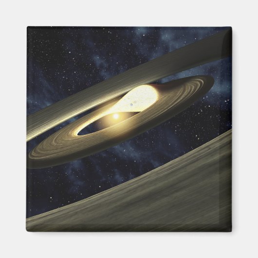 Kunstenconcept met een klomp materiaal magneet (Voorkant)