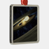 Kunstenconcept met een klomp materiaal metalen ornament (Rechts)