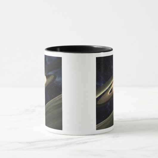 Kunstenconcept met een klomp materiaal mok (Midden)