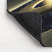 Kunstenconcept met een klomp materiaal muismat (Hoek)