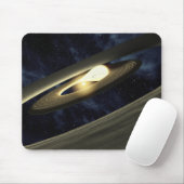 Kunstenconcept met een klomp materiaal muismat (Met muis)