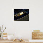 Kunstenconcept met een klomp materiaal poster (Keuken)