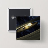 Kunstenconcept met een klomp materiaal vierkante button 5,1 cm (Voorkant /achterkant)