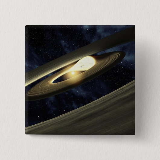 Kunstenconcept met een klomp materiaal vierkante button 5,1 cm (Voorkant)