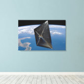 Kunstenconcept van NanoSail-D in de ruimte Canvas Afdruk (Insitu (Houten vloer))