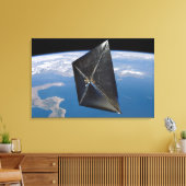 Kunstenconcept van NanoSail-D in de ruimte Canvas Afdruk (Insitu (Woonkamer))
