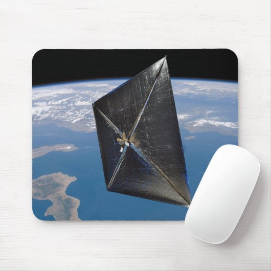 Kunstenconcept van NanoSail-D in de ruimte Muismat (Met muis)