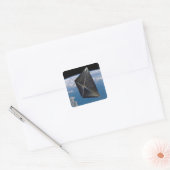 Kunstenconcept van NanoSail-D in de ruimte Vierkante Sticker (Envelop)