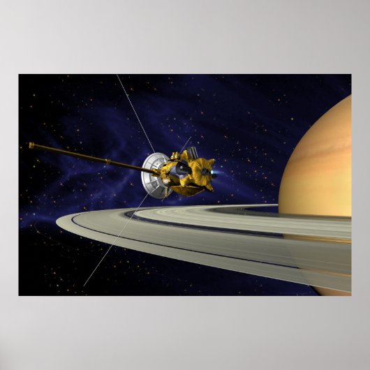 Kunstender's Conception of Cassini Saturn Orbit In Poster (Voorkant)