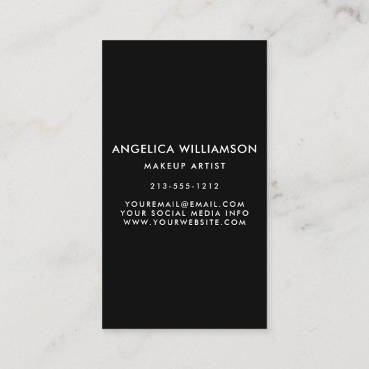Kunstenfoto Makeup Visitekaartje (Achterkant)
