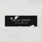 Kunstengeborsteld (zwart) mini visitekaartje (Voorkant)