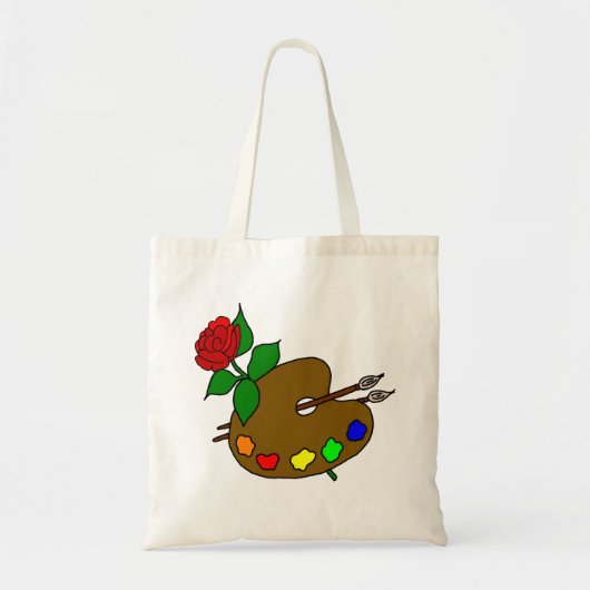 Kunstenpalet en Roos Tote Bag (Voorkant)