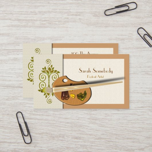 Kunstenpalet grafische kaart visitekaartje (Voorkant / Achterkant in situ)