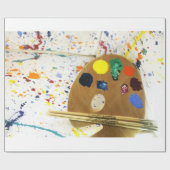 Kunstenschilders schilderplaat en palet verf cadeaupapier (Vlak)