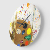 Kunstenschilders schilderplaat en palet verf grote klok (Hoek)