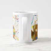 Kunstenschilders schilderplaat en palet verf grote koffiekop (Achterkant)