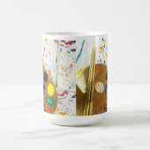 Kunstenschilders schilderplaat en palet verf koffiemok (Center)